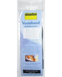 Vlieseline Vormband schuingeweven versteviging 12mm x 5 meter zwart - STUK